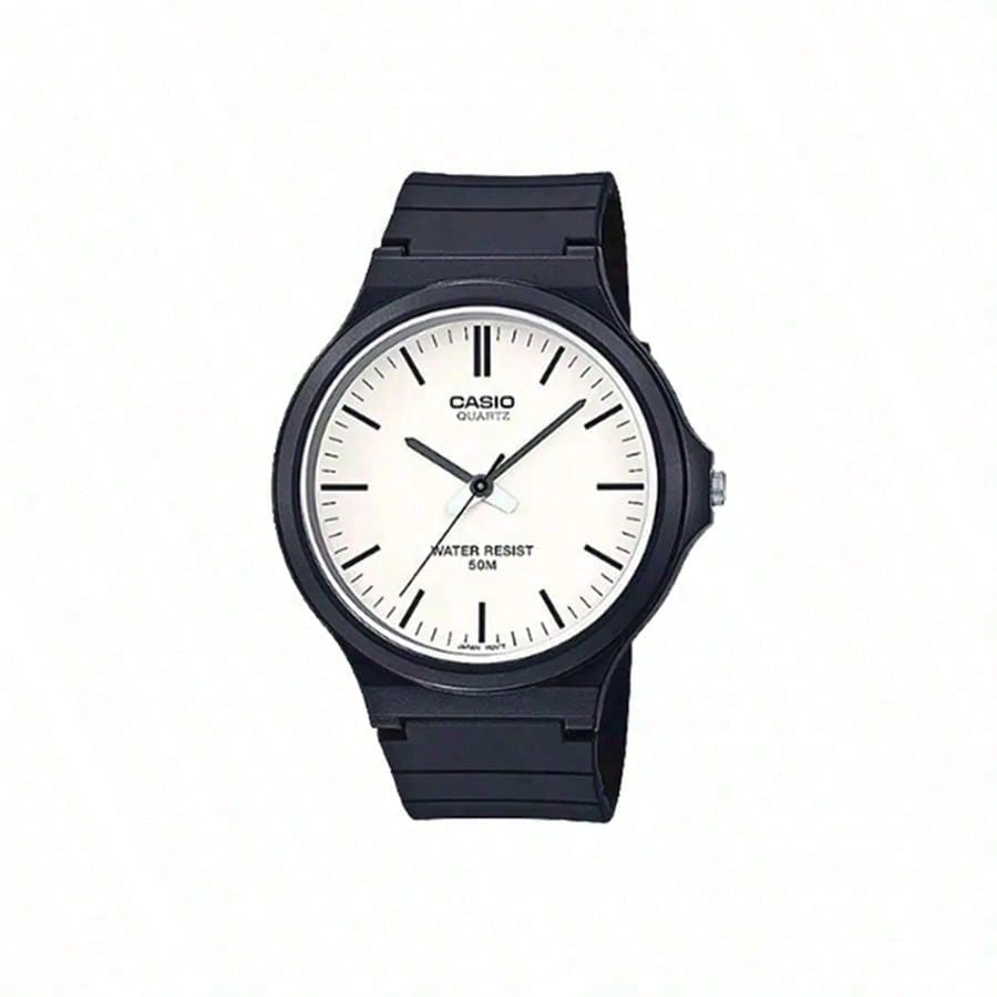 

Casio - Silicone Strap, White Dial, Unisex Quartz Watch MW-240-7E