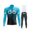 Unisex Cycling Jersey Set Long Sleeve Quick Dry Mountain Road Bike Apparel Sportswear