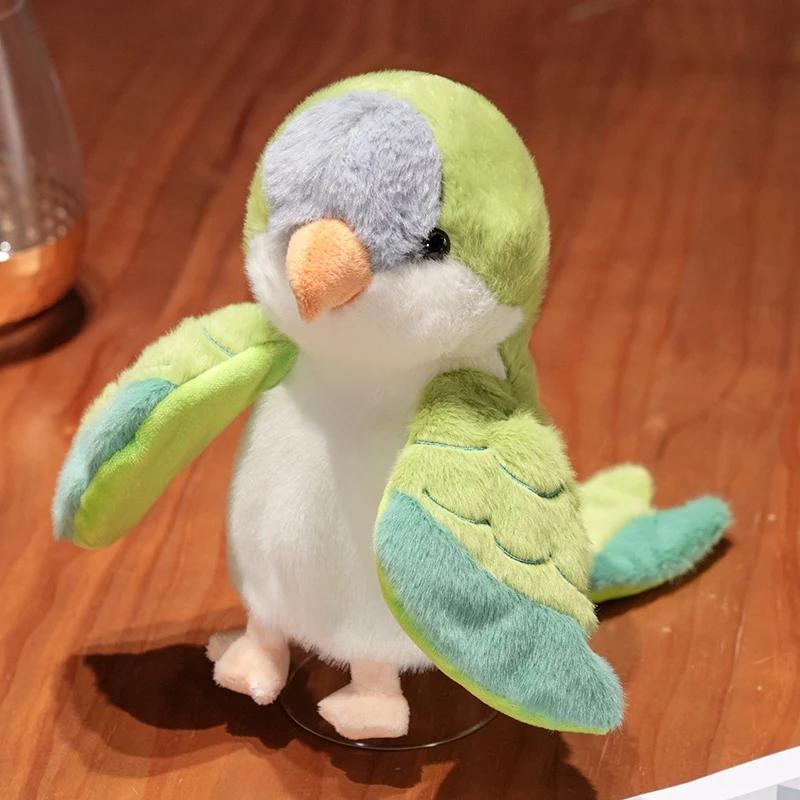 Bird Soft Stuffed Toy Doll Parrot Cosplay Plush Doll Educational Toys Kawaii Cockatiel/Budgerigar/Monk Parakeet Hand Puppet