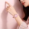 BUREI Analog Quartz Rose Pink Leather Perfect for Commuting and School Women's Watch, Gold, Waterproof, Band, Stylish, Casual, Popular, Slim,