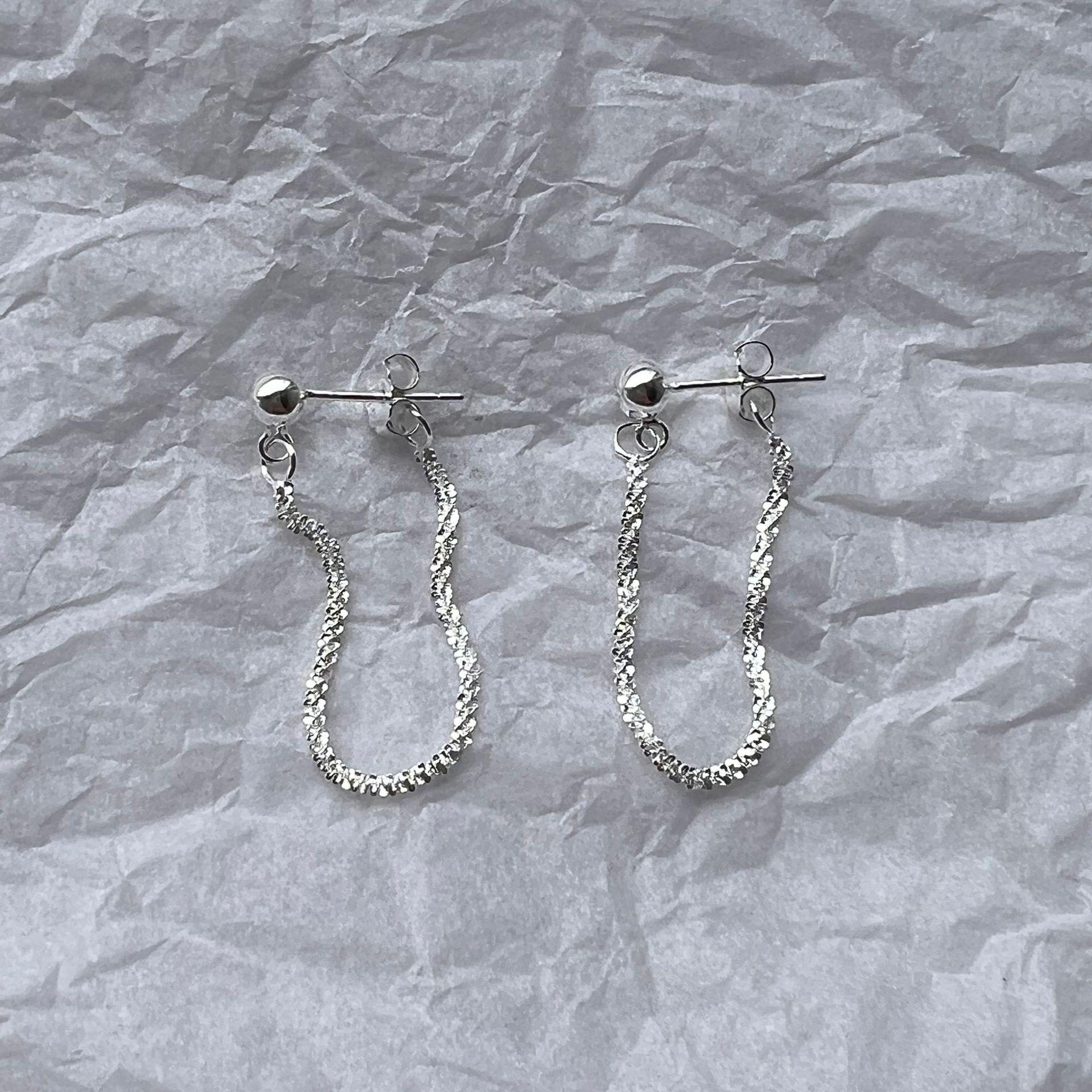 Elegant S925 Sterling Silver Starry Sky Tassel Earrings for Women 925 Silver