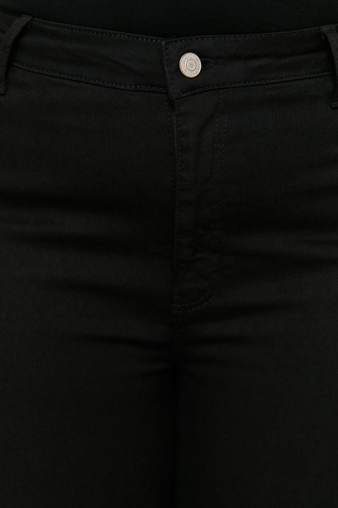 Women's Style Plus Size Black Non-Fading High Waist Flexible Skinny Jeans