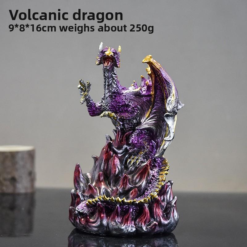 Halloween Skull Magic Dragon Deco Set for Desktop - Creative Game Surround - Lava Dragon Egg Resin Decoration