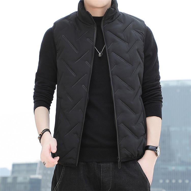 Jacket Men'S Down Cotton Vest Men'S Stand-Up Collar With Cotton Thickened Vest To Keep Warm Vest Tide