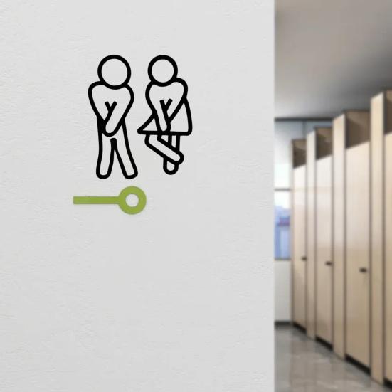 2 Stück 3D-gedrucktes Badezimmerschild Toilettentür Herren Damen Schild Geschäft Restaurant Büro Hotel Waschraum Wand Geschlechtsidentifikationsbeschilderung