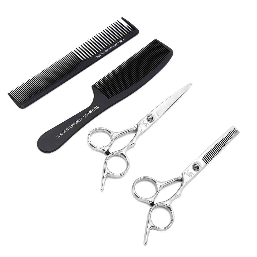 Haarschneidescheren-Set Edelstahl Haarschnitt Ausdünnscheren-Set mit Aufbewahrungsbox