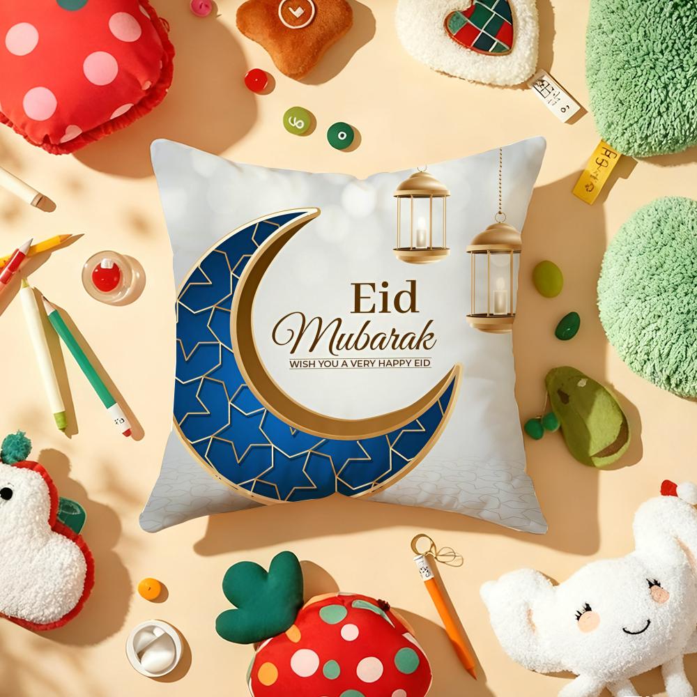 Ramadan Islamic Eid Muslim Halal Cushion Cover Plush Fabric Soft DoubleSided Printed Sofa Warm Winter Home Gift Pillow Cover
