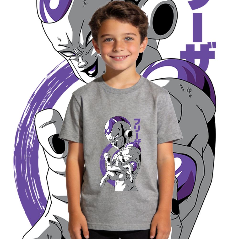 Dbz Freezer Anime Print Cotton Boys Girls Kids T Shirt Casual Summer Top Soft Breathable Children Clothes
