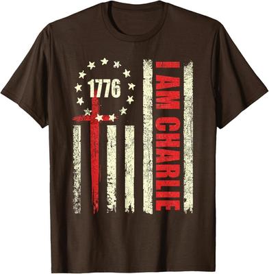 I Am Charlie Name Personalized American Flag T-Shirt