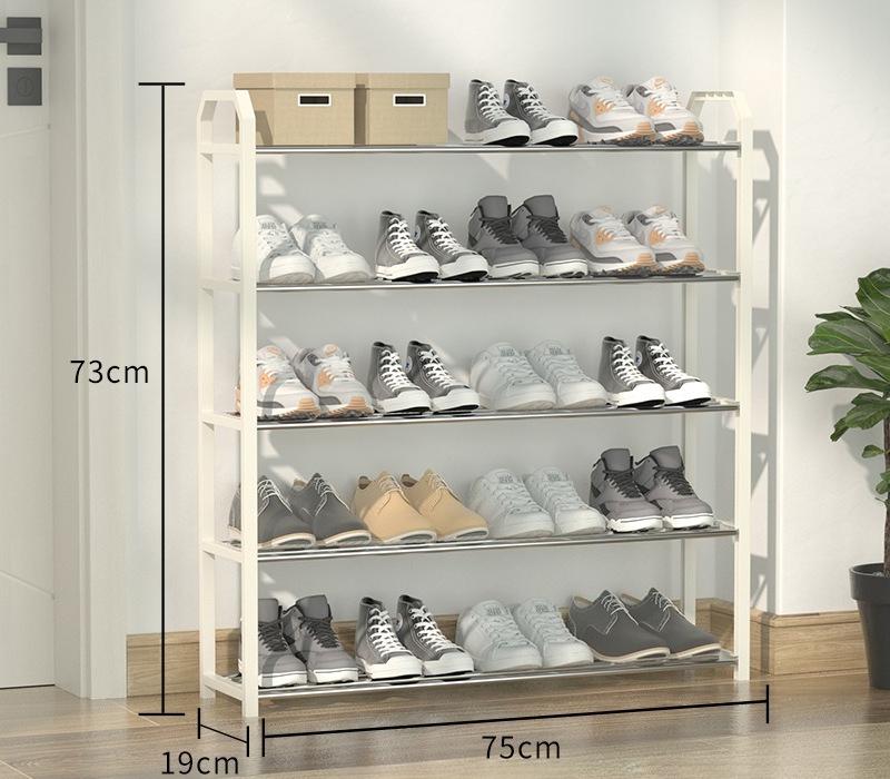 Multi-layer Assembly Simple Shoe Rack, Dustproof Storage Shoe Cabinet Dormitory Home Solid Metal Shoe Rack
