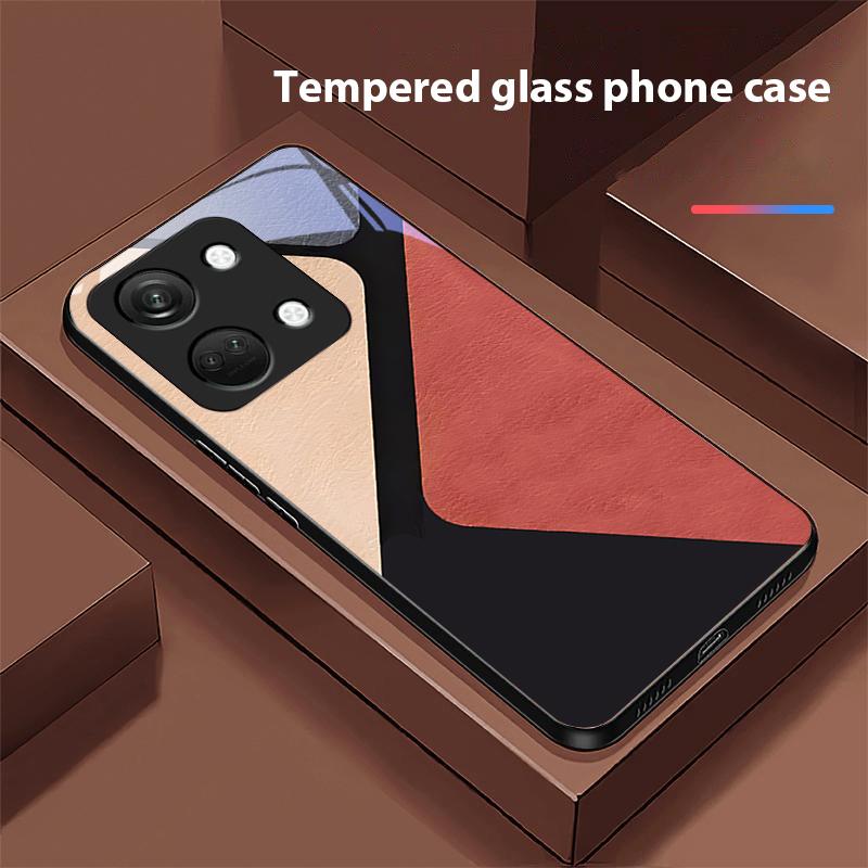 Splicing Color For OnePlus Nord 3 5 6T 7 Pro 8 12 10T Reno8 Lite 5G 10R Nord N30 Hard Shell Tempered Glass Phone Case Black