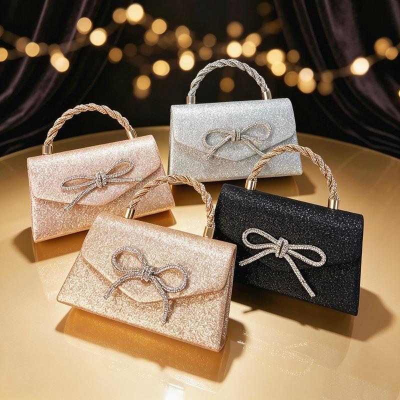 Ladies Evening Bag Sparkle Bow Wallet Wedding Sparkle Rhinestone Fashion Tote Party Ball