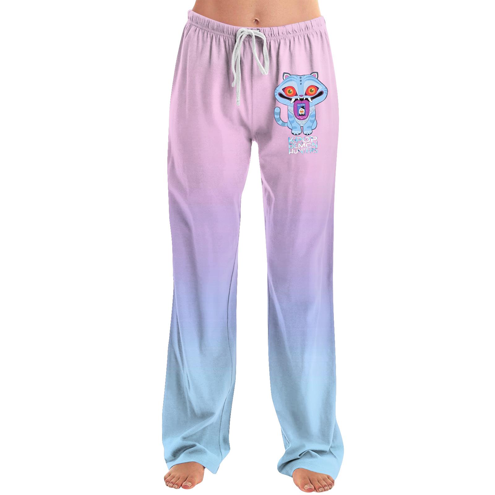 

Женские пижамные штаны, одежда для сна, повседневные брюки с эластичной резинкой на талии, удобные прямые свободные брюки для йоги XL небесно-голубой