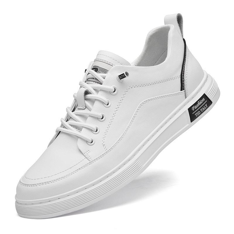 Men's No-Tie White Casual Sports Shoes - Autumn Soft Sole Fashion Sneakers
