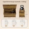 Storage Chest with Hinged Lid, 80 x 40 x 45 cm, Brown