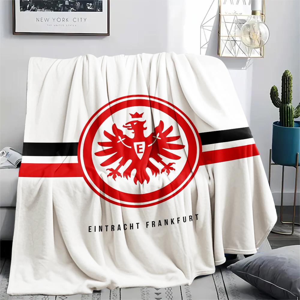 1PC Frankfurt Football Print Flannel Blanket, High quality All Seasons, Home Decor, Warmth and Comfort, Perfect for Christmas Gifts