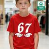 Kids 67 Themed Colorful Print TShirt Soft Cotton Fabric Breathable and Comfortable Ideal for Toddlers and Childrendf0374