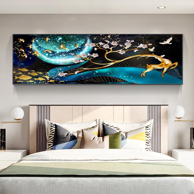 Modern Light Luxury Golden Deer Canvas Painting Posters and Prints Wall Art Pictures Cuadros Living Room Home Decor No Frame
