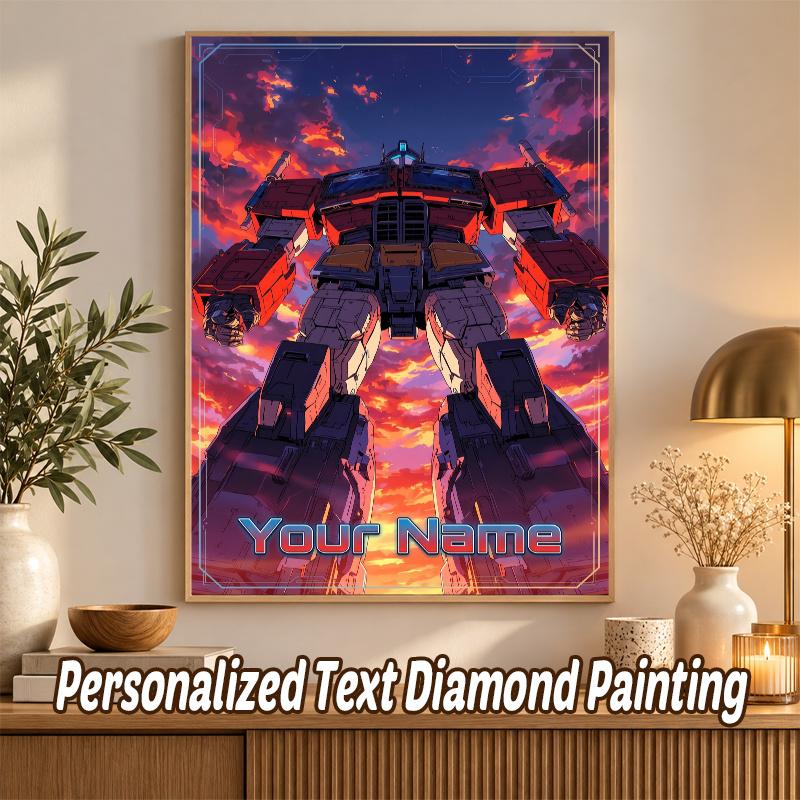 Transformers Custom Name Text 5D Diamond Painting Kit DIY Full Drill Diamond Art Decoration