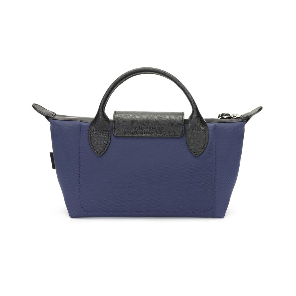 Longchamp Le Pliage Energy Logo Prägung Druckknopf Klappe Stoff und Kalbsleder Tragetasche Damen Tragetaschen Marineblau 30030HSR006