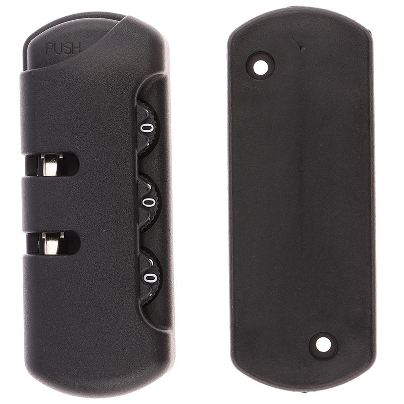 For reise Bagasje Koffertkode Tyverisikring Fast lås Trekkkjedeveske Tilbehør Svart plast 3-sifret kombinasjon hengelås