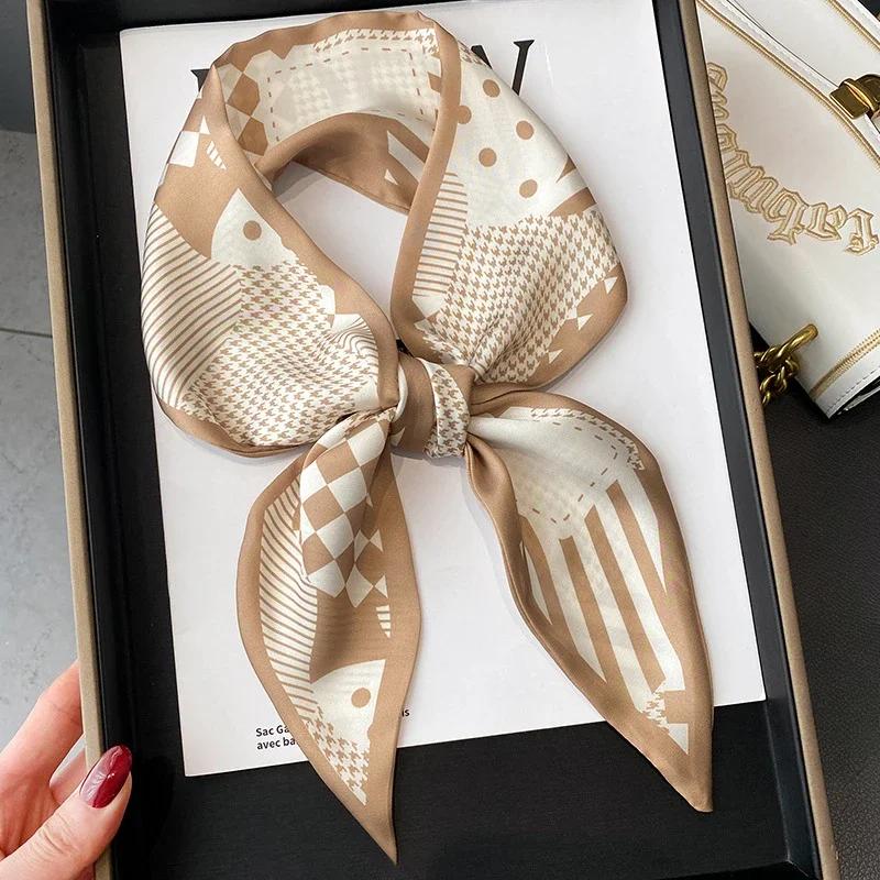 Fashion Print Hair Ribbon Scarf Women Neck Tie Bag Scarfs Satin Silk Skinny Headscarves Ladies Foulard Floral Bands 2026 New