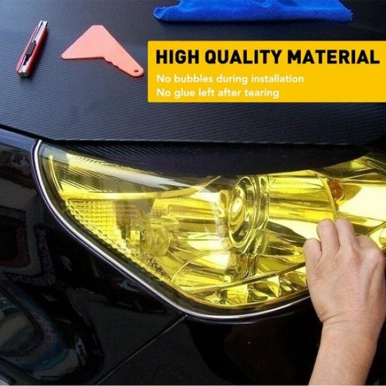 12"x72" Neo Amber Golden Yellow Headlight Taillight Fog Light Vinyl Tint Film