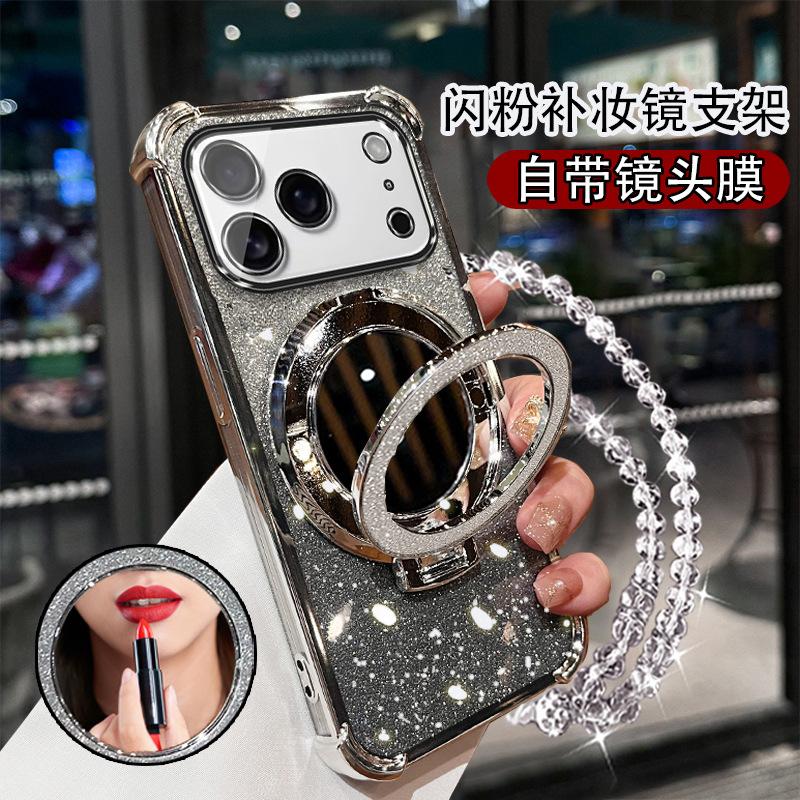 New iPhone11 Mobile Phone Case with Lens Film Apple 11Pro Mirror Holder 11 Bracelet Protective Case