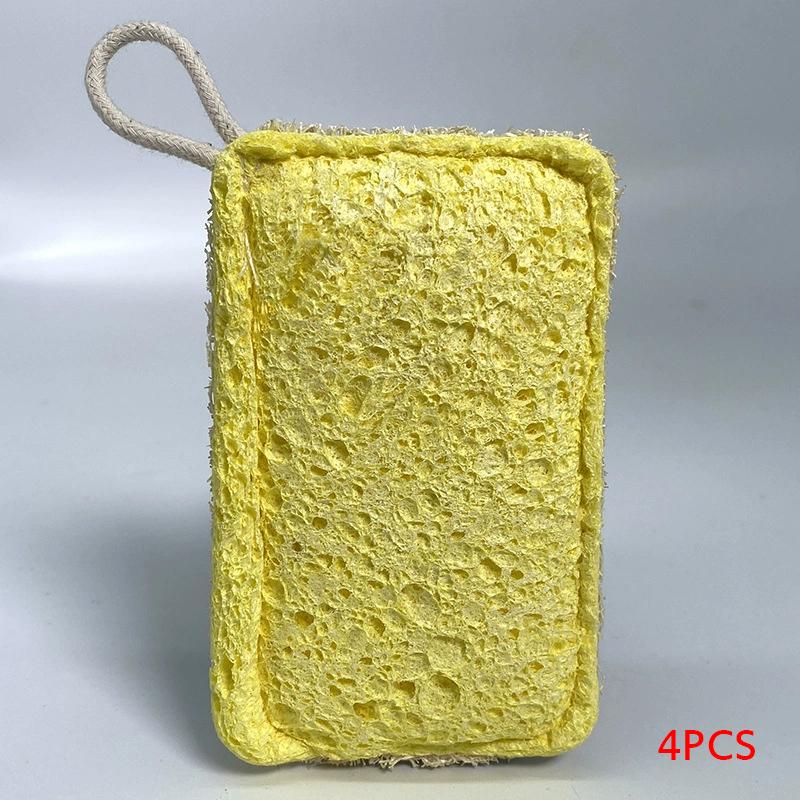 4X мочалки из люфы, натуральные экологически чистые мочалки из целлюлозы, люффа, мытье посуды, кухня 4Pcs