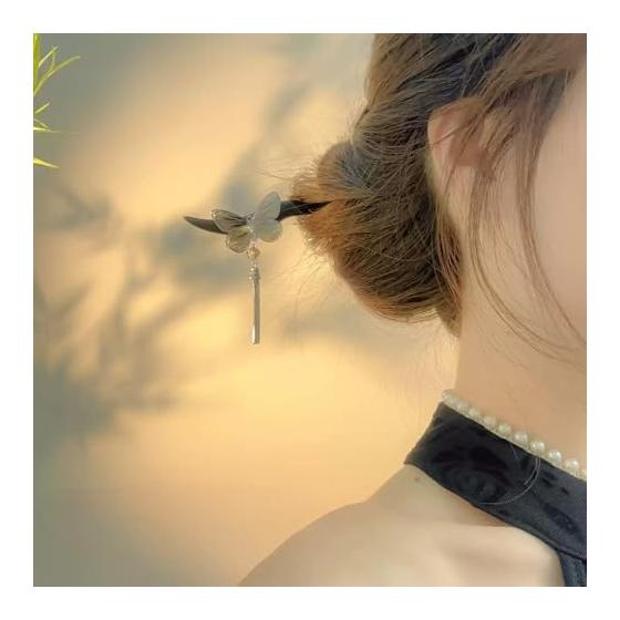 Kanzashi Hair Stick, Single Piece, Japanese Style Hair Ornament for Kimono, Tsumami Zaiku, Chopstick Style, Wooden, Simple Hair Accessory, Yukata