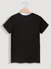 Women's Spanish Alphabet A-Z Chart Print Short Sleeve Round Neck Casual Learning Tee