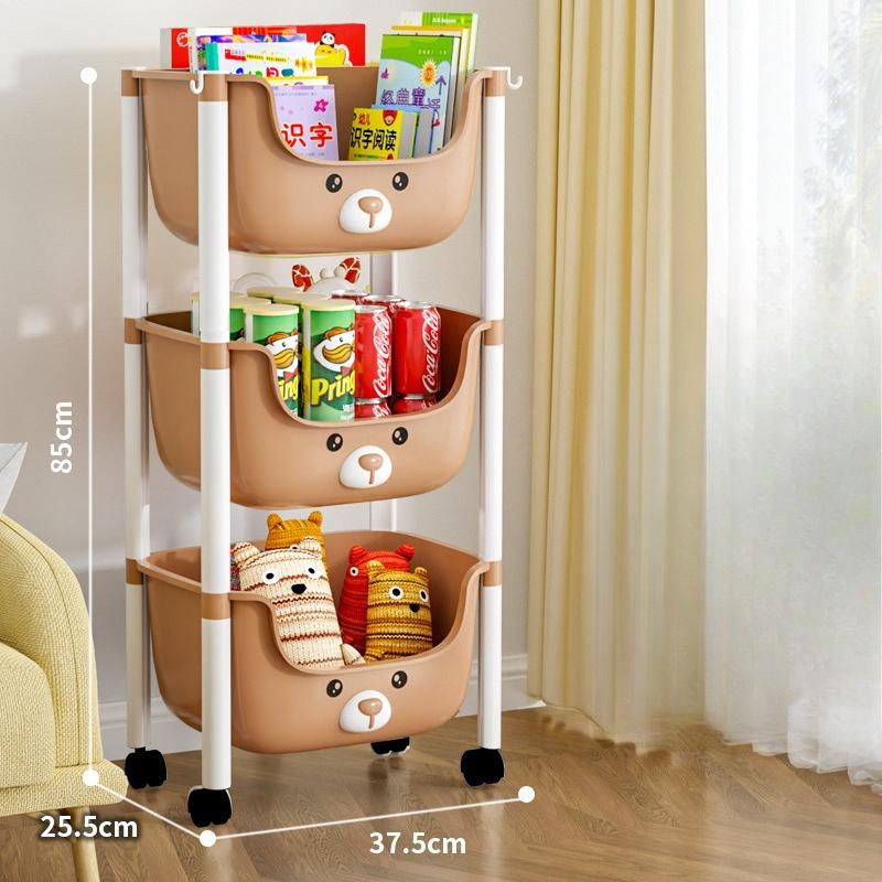 Snack Storage Cart Cartoon Storage Rack Toy Storage Rack Convenient Book Storage Rack Movable Simple Storage Cart Home Storage