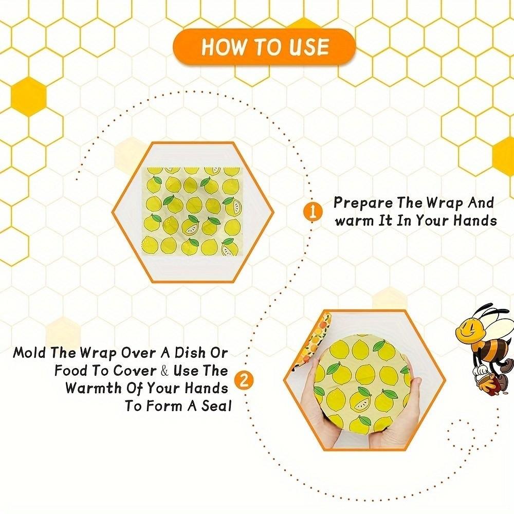 9pcs Washable Beeswax Food Wrap Fresh-Keeping Reusable Food Cover  for Fruit Vegetable