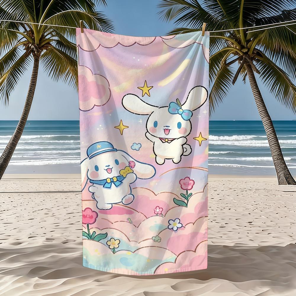 Towel SRO Textile Bathrobe C-CinnamorollS Beach Quick-Drying Lightweight Portable Camping Swim Dreamy Pool Cute Travel
