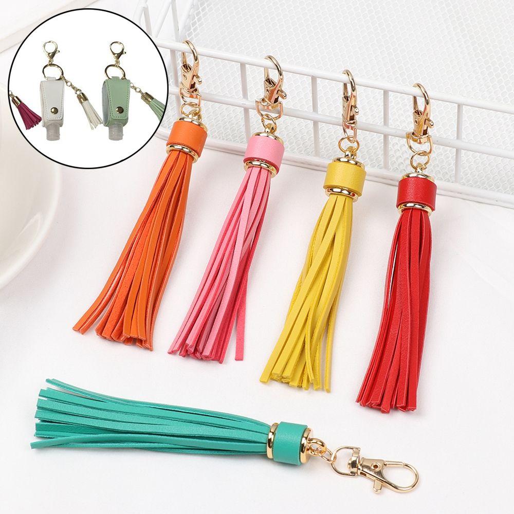 Fashion Bag Accessory Fringe Jewelry KeyChain Strap KeyRing Tassel Key Chain PU Leather Tassels