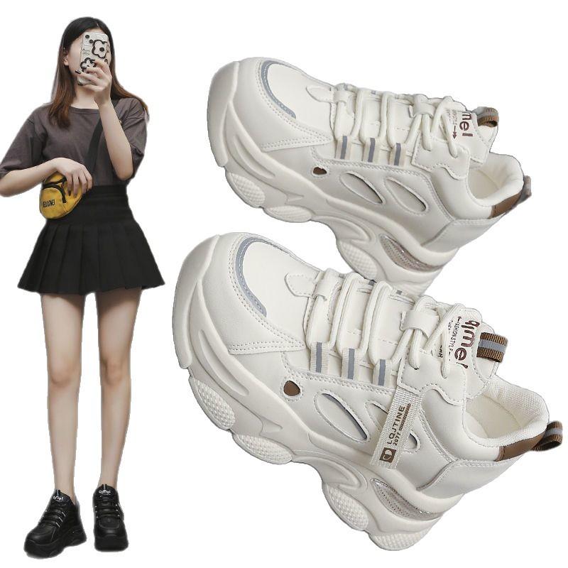 Korean version of dad shoes, women's travel shoes, little white shoes, heightened thick soles, simple and fashionable running shoes, not stinky, not