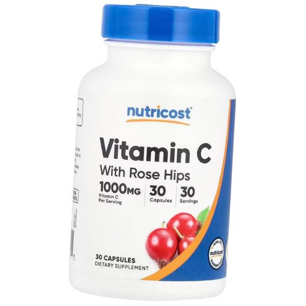 Vitamin C with Rose Hips, Vitamin C with Rose Hips, Nutricost (36647002)