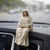 Virgin Mary Jesus Desk Companion Figurine,Handcrafted Seated Virgin Mary Jesus Statue, Car Dashboard, Home Office Desk Ornament,