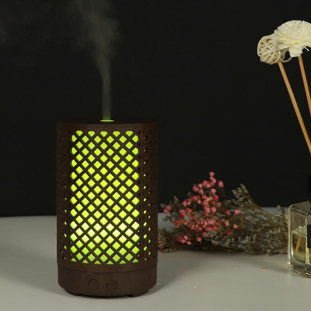 120ml Household Hollow Ultrasonic Air Humidifier Aroma Diffuser with Colorful Night Light