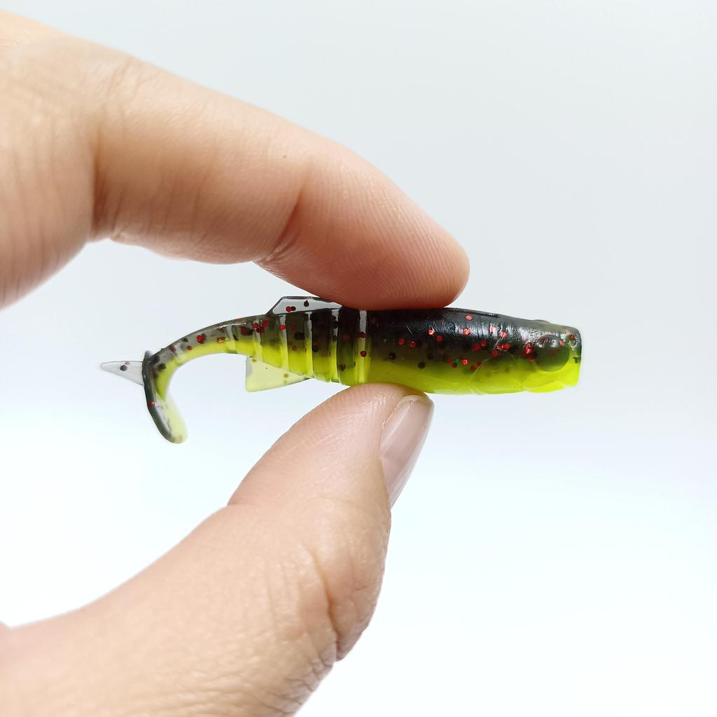 DUODUOYU 10 SZTUK 1,7g 55mm Miękka Przynęta Wędkarska T-tail TPE Luya Miękki Robak Swimbait Przynęta Jigowa Sztuczne Przynęty Sprzęt Wędkarski