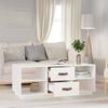 Vidaxl Coffee Table, White, 100X50X41 Cm, Solid Pine Wood