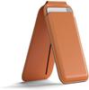 Apple MagSafe magnetic card bag bracket is suitable for Apple iPhone16Pro plain leather swivel card bag with mirror.
