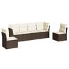 VidaXL Salon de Jardin avec Coussins 6 pcs, Canapés de Terrasse, Ensemble de Meubles d'Extérieur Patio, Moderne, Marron 3249212