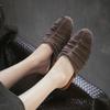 Johnature Chinelos Planos de Moda com Franjas em Camurça de Vaca Leves Confortáveis e Versáteis Sapatos Slip-on Femininos
