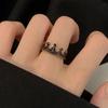 Retro Hollow Metal Butterfly Ring Women's Light Luxury Niche High-end Crown Open Index Finger Ring