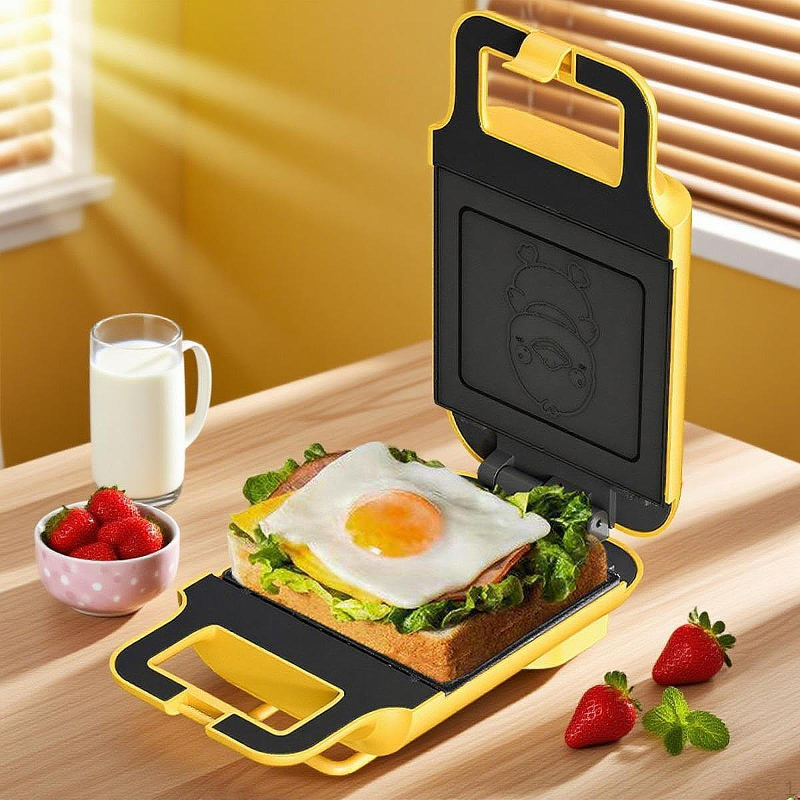 

Вафельница 600 Вт Зажим-фиксатор Двусторонний нагрев Легкая очистка Тостер для хлеба