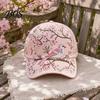 Cappello Estivo Cappellino da Baseball per Donna, Cappello con Ricamo Fiore Uccello, Leggero Traspirante Vestibilità Regolabile Giardinaggio Sole Primavera Esterno