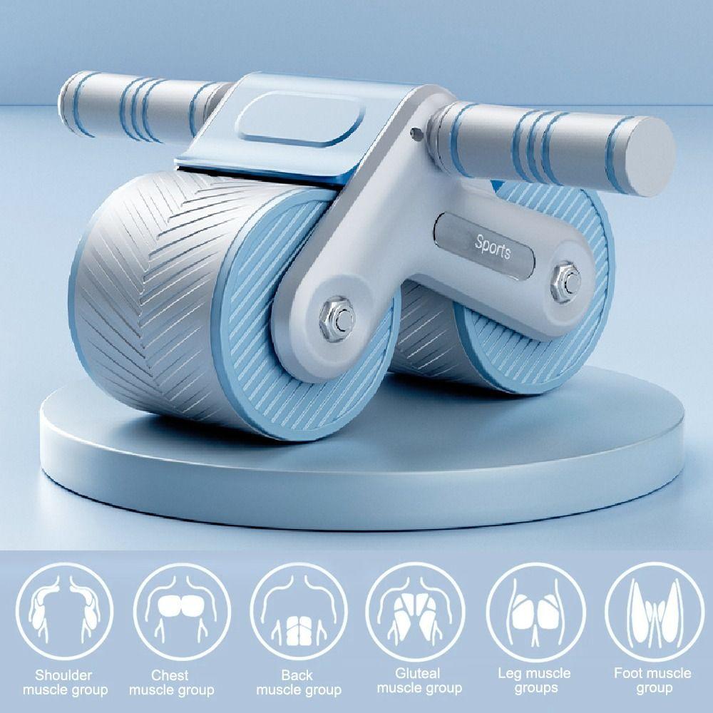 Automatic Rebound Abdominal Workout Roller Dual Wheel Ab Roller  Fitness Equipment