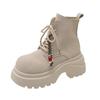 British Martin Boots Women's Summer New Retro Small Man Platform Short Boots Heightening Locomotive Rhubarb Boots