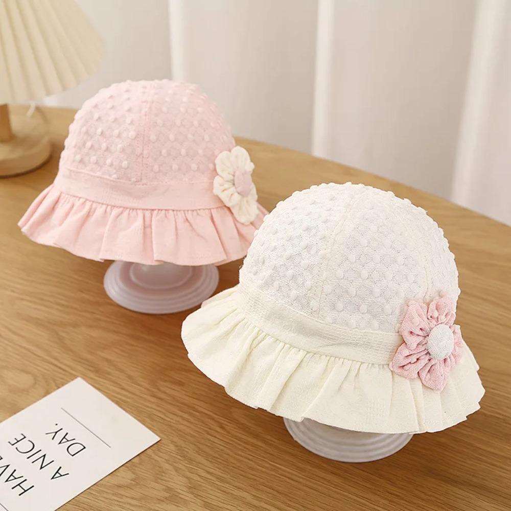 Ruffle UV Protection Fisherman Cap Flower Baby Hat Summer Princess Baby Sun Hats